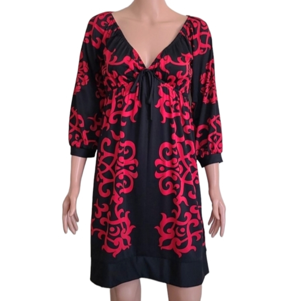 INC International Concepts Women Red Casual Shift Dress Size S Small